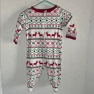 Holiday Time Red and Green Kids One Piece Footie
